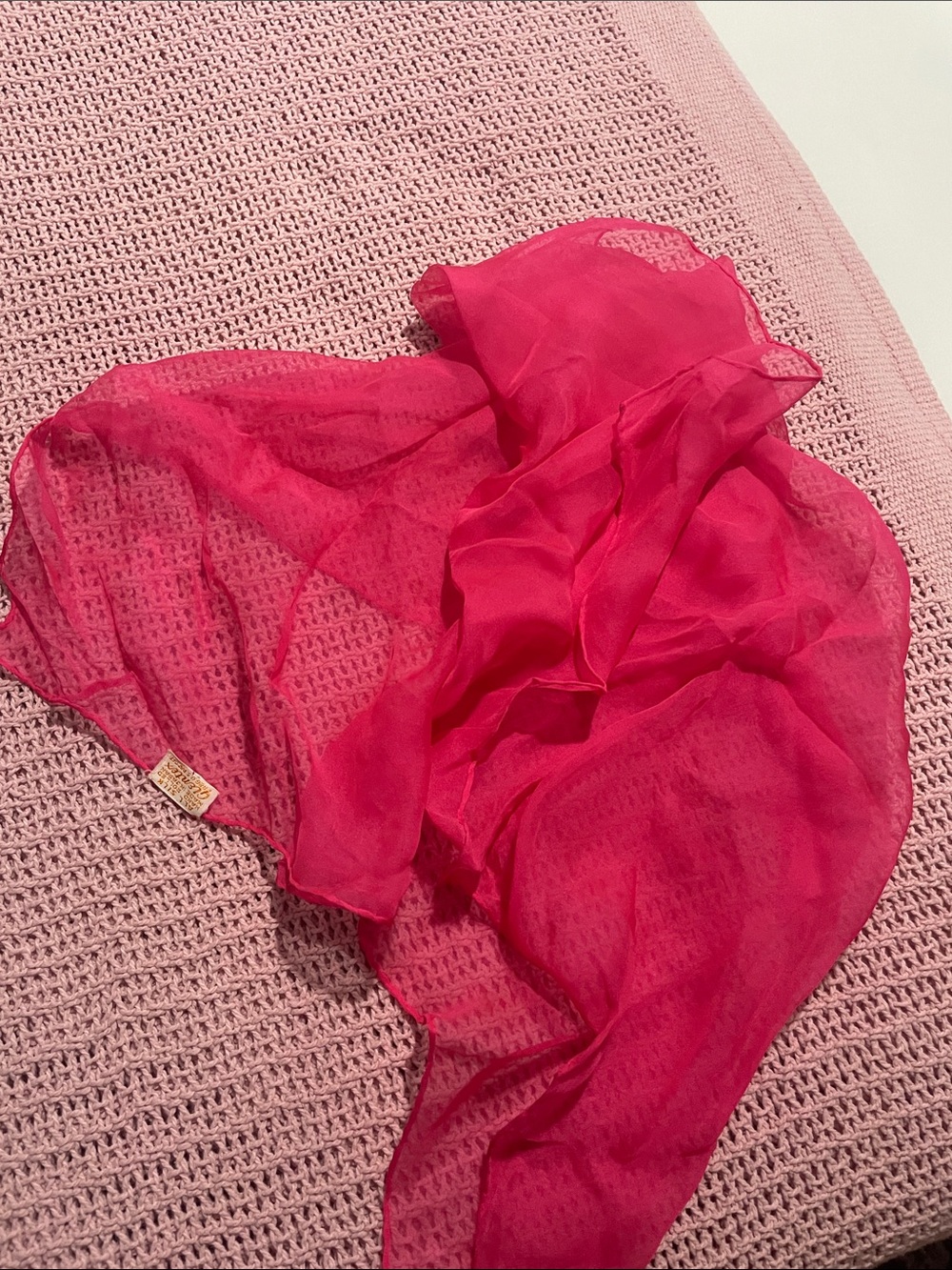 Sheer Hot Pink Silk Scarf